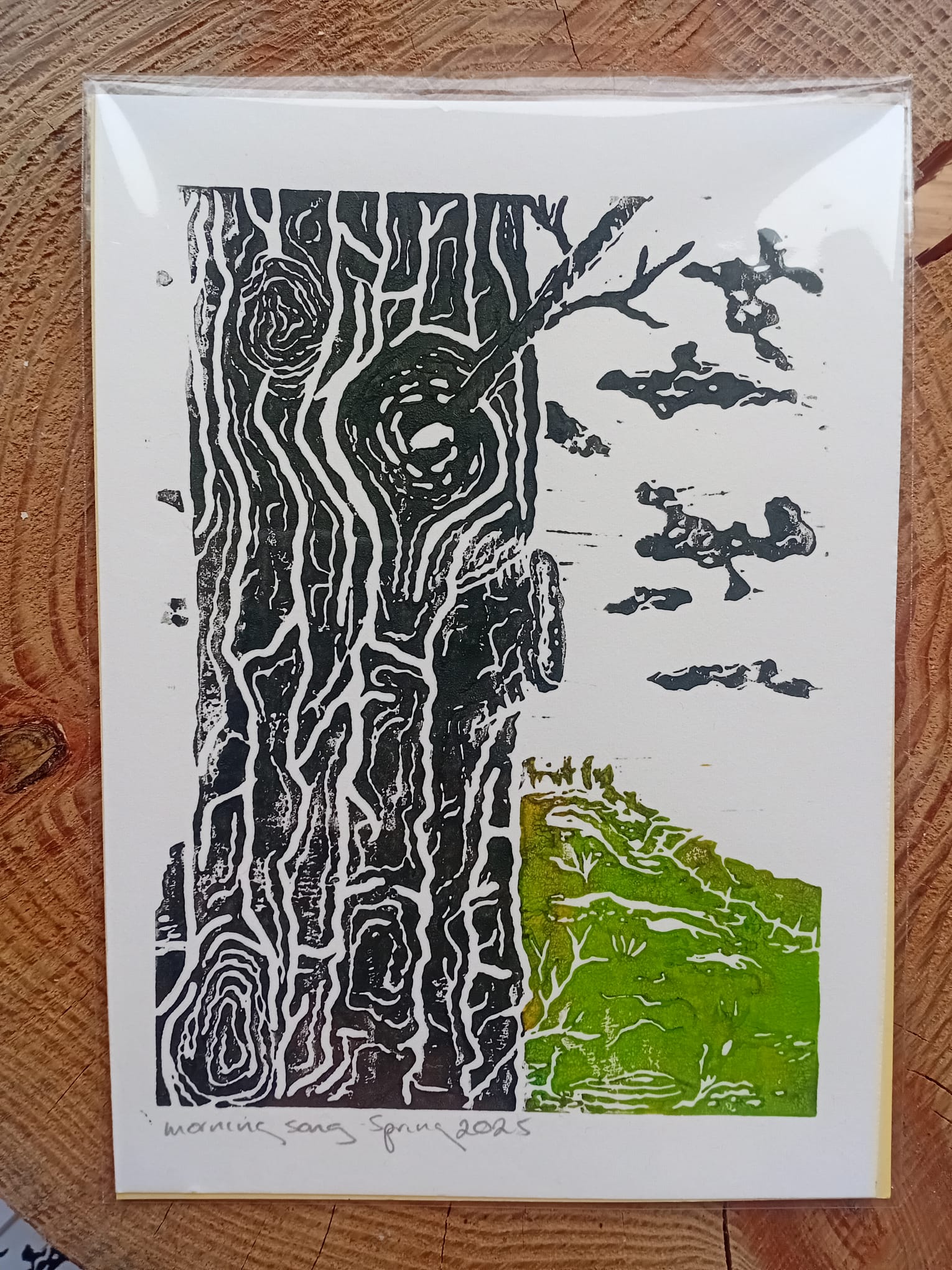 Almost Budding Original Lino Print by Analogish