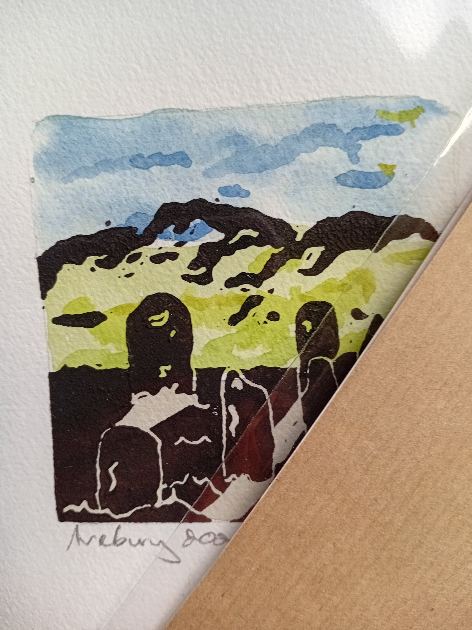 Zoomed in view of the A6 Avebury Stones print