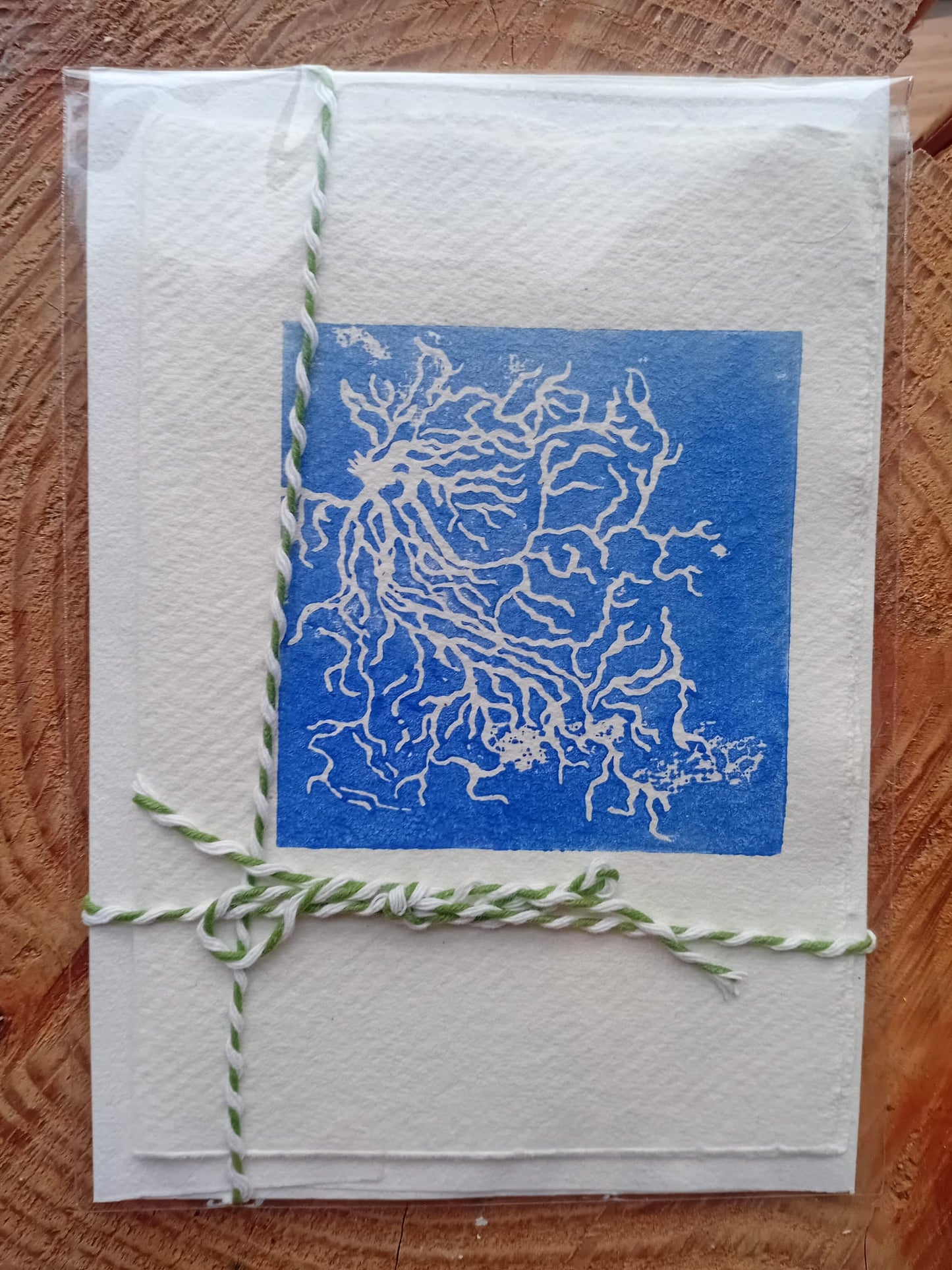 Blue Ground Frost Card on Handmade paper