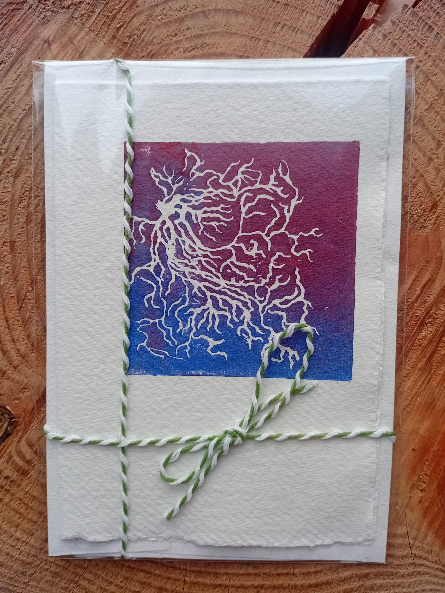 Handmade paper card with Ground Frost design 