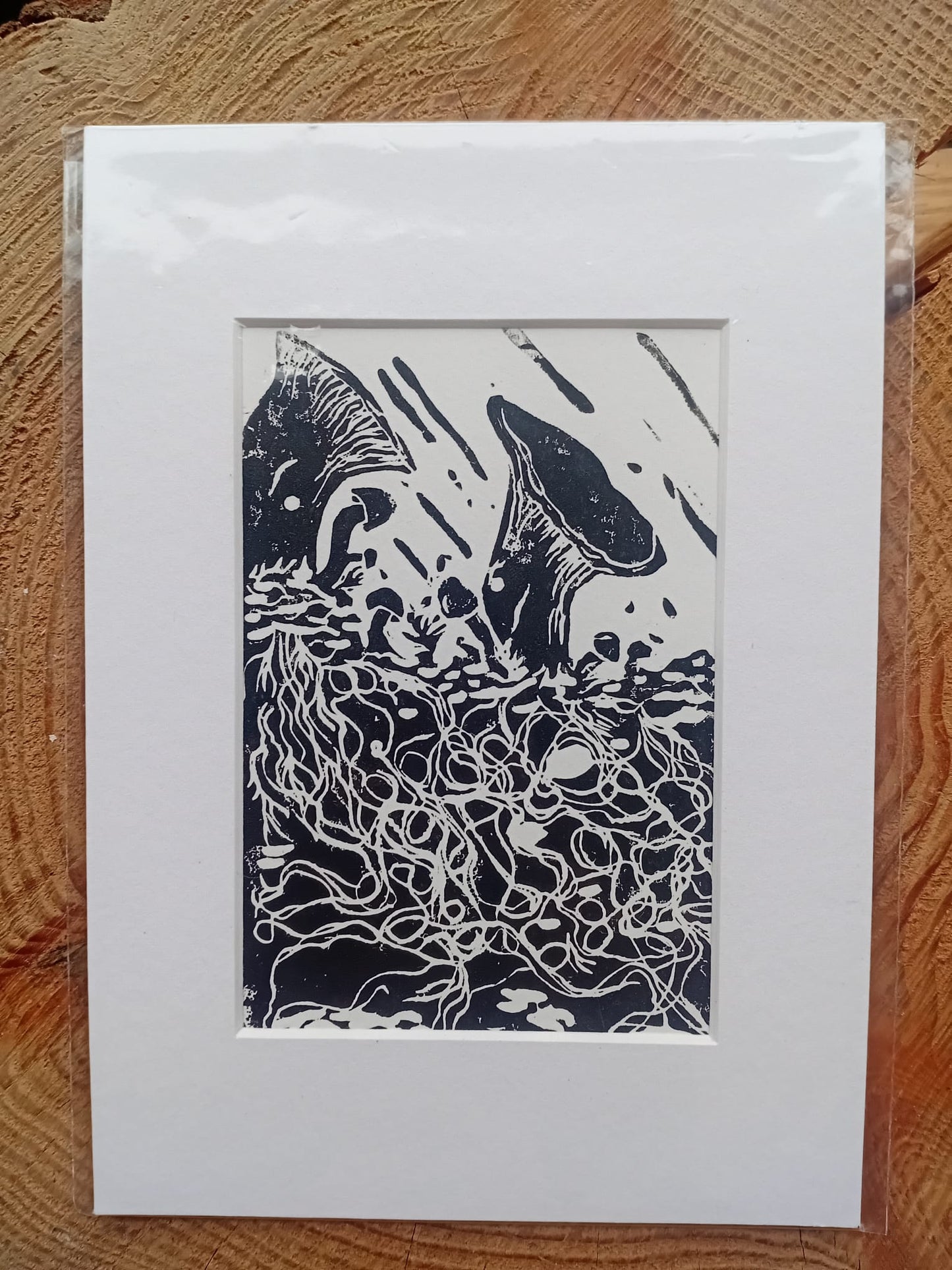Original lino print mounted and in dust sleeve