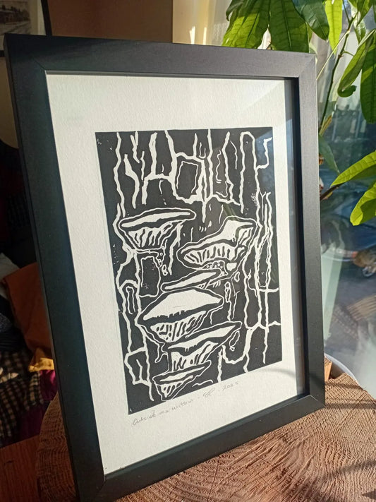 Chicken of the Woods A4 Original Lino Print