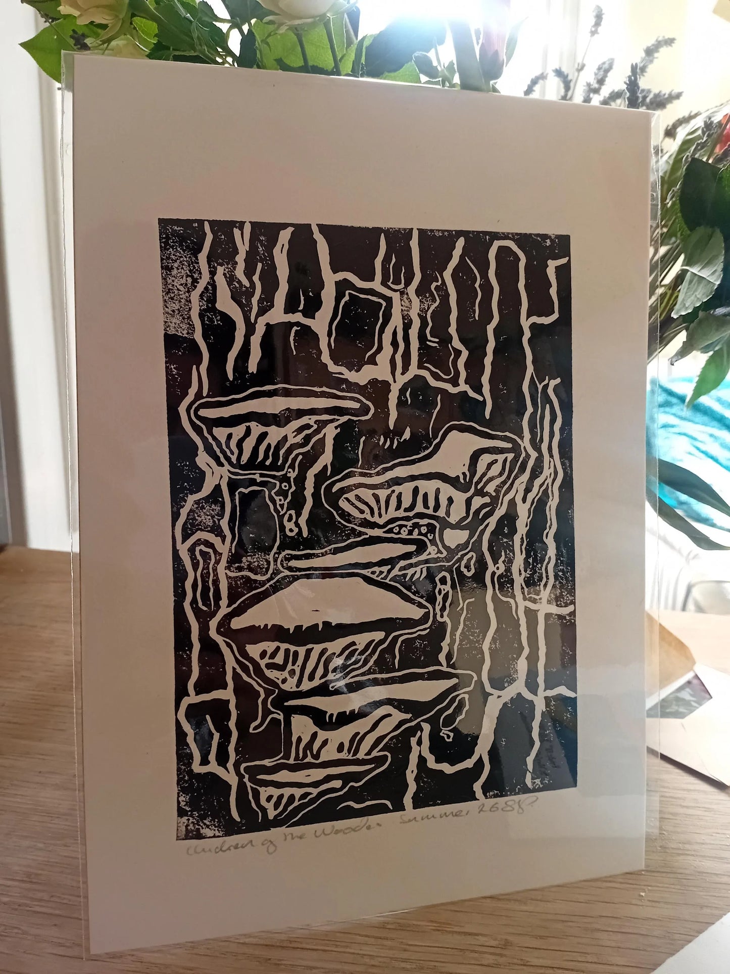 Chicken of the Woods A4 Original Lino Print