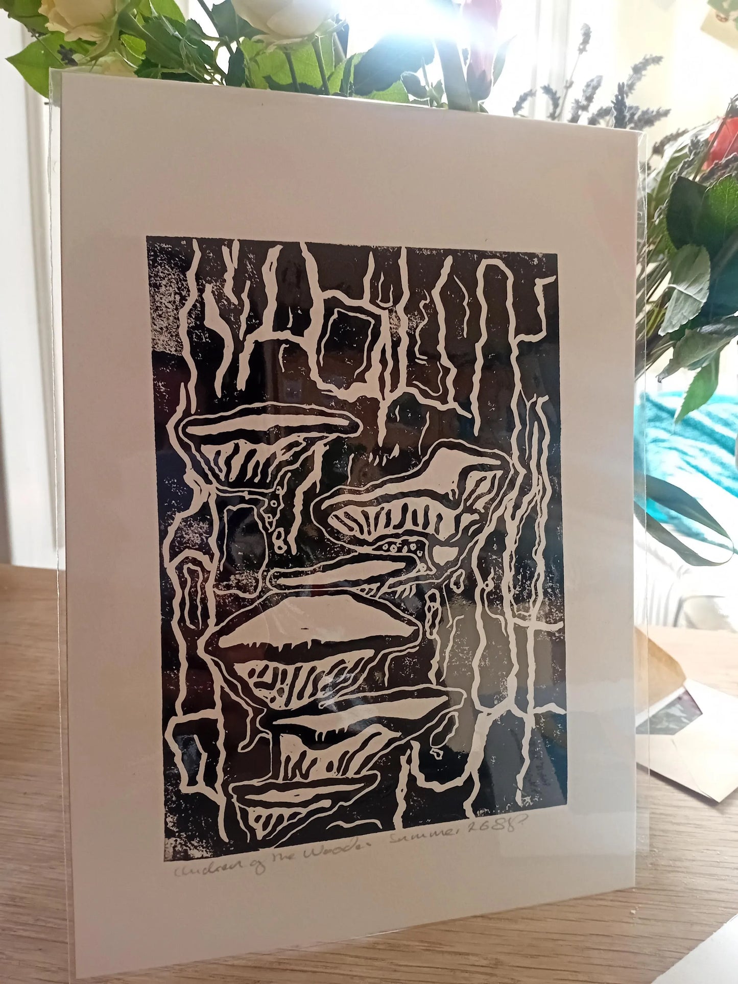 Chicken of the Woods A4 Original Lino Print